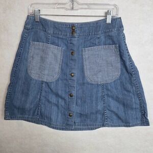 Wildfox Denim Mini Skirt Button Front Indie Festival Y2K Size M